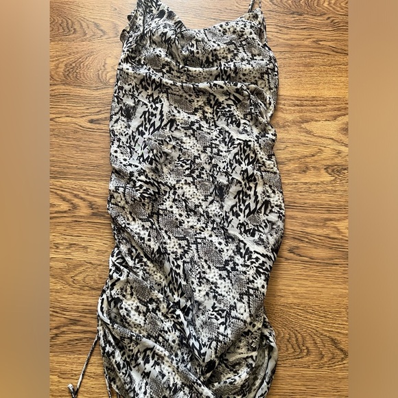 Free people intimately boho snakeskin ruched side tie small slip mini dress - Picture 7 of 8
